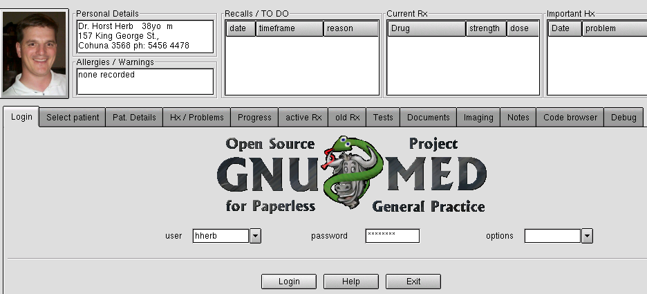 GnuMed screenshot